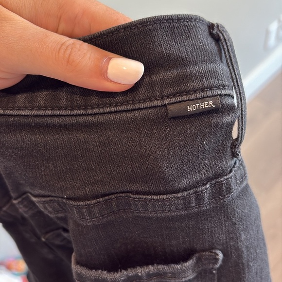 MOTHER The Insider Crop Step Fray Size 32 Not Guilty Wash Black Gray - Picture 7 of 16